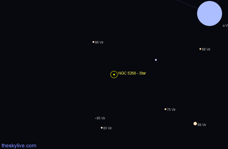 Finder chart NGC 5268 - Star in Virgo star