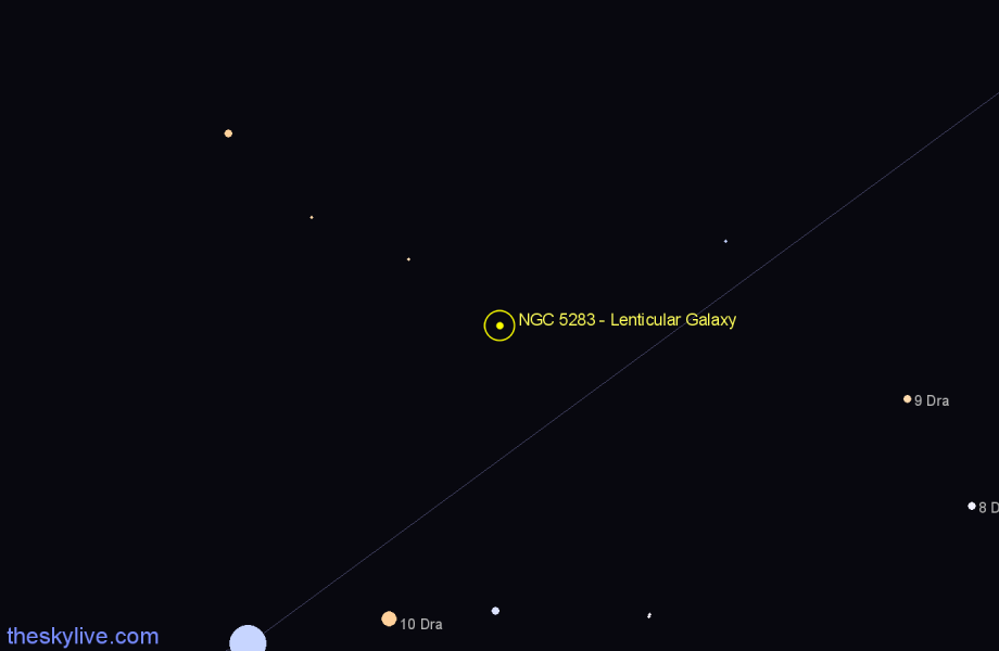 Finder chart NGC 5283 - Lenticular Galaxy in Draco star