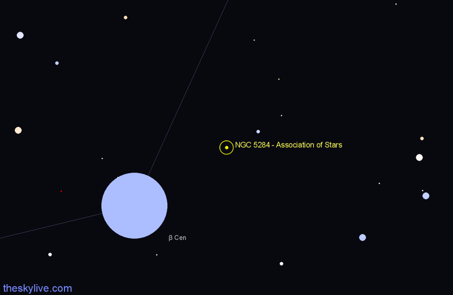 Finder chart NGC 5284 - Association of Stars in Centaurus star