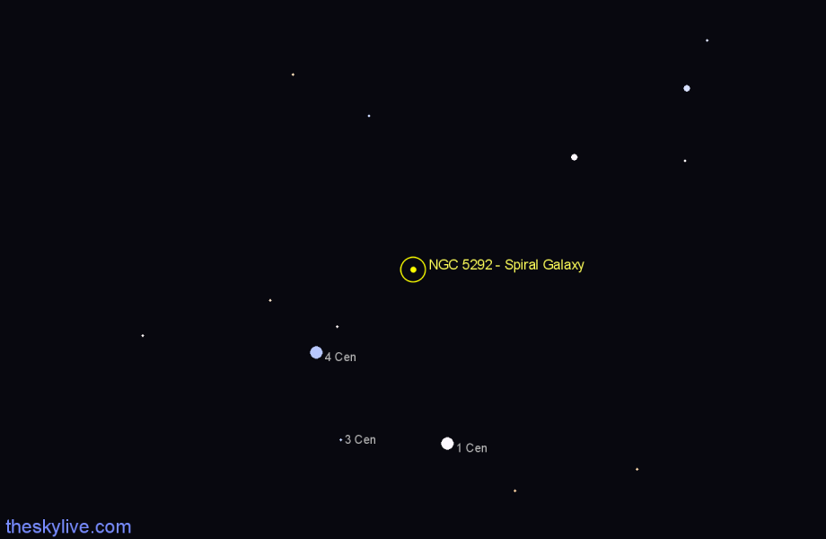 Finder chart NGC 5292 - Spiral Galaxy in Centaurus star