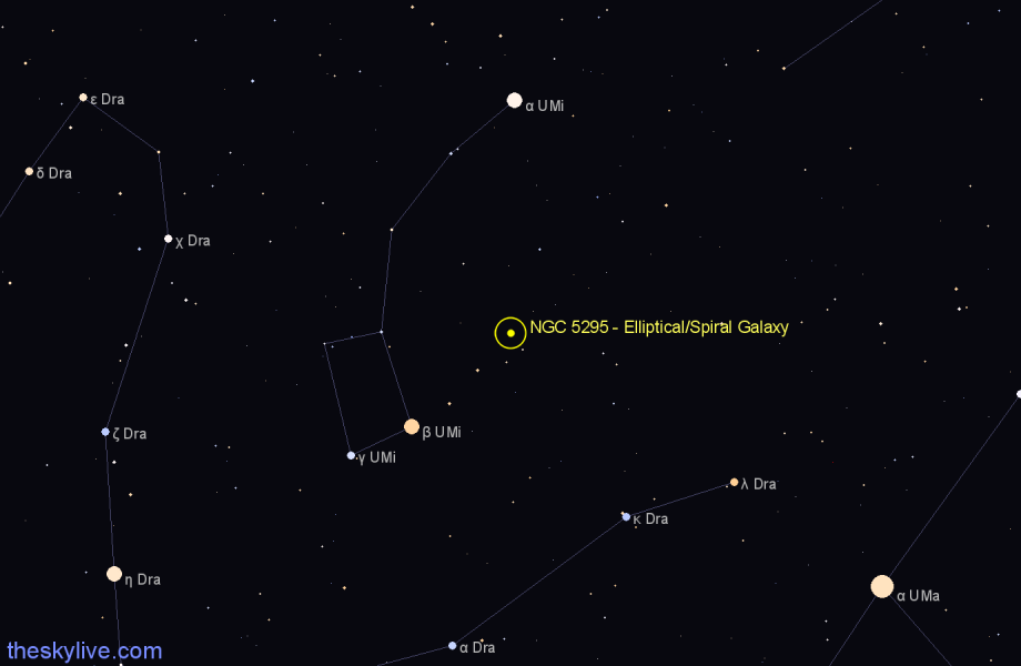 Finder chart NGC 5295 - Elliptical/Spiral Galaxy in Camelopardalis star
