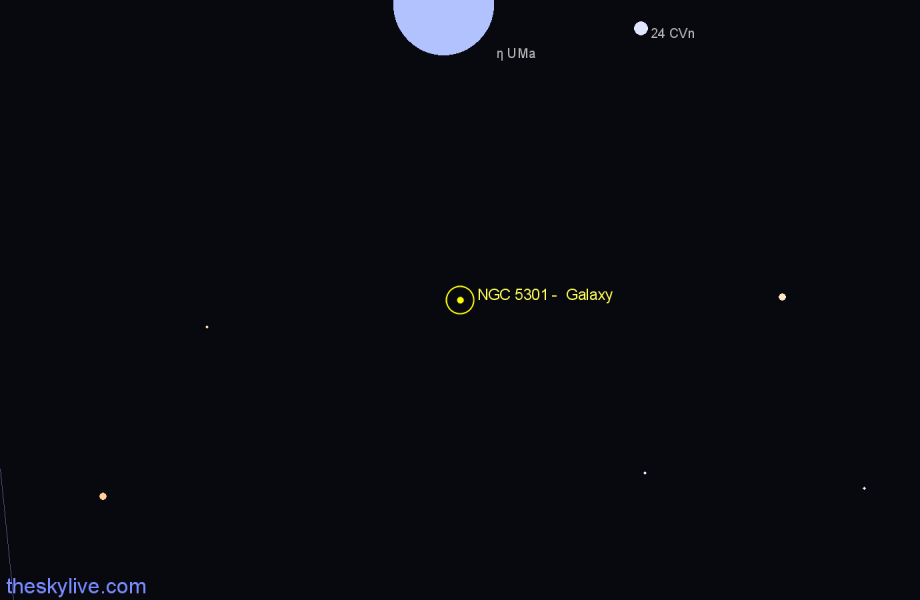Finder chart NGC 5301 - Galaxy in Canes Venatici star