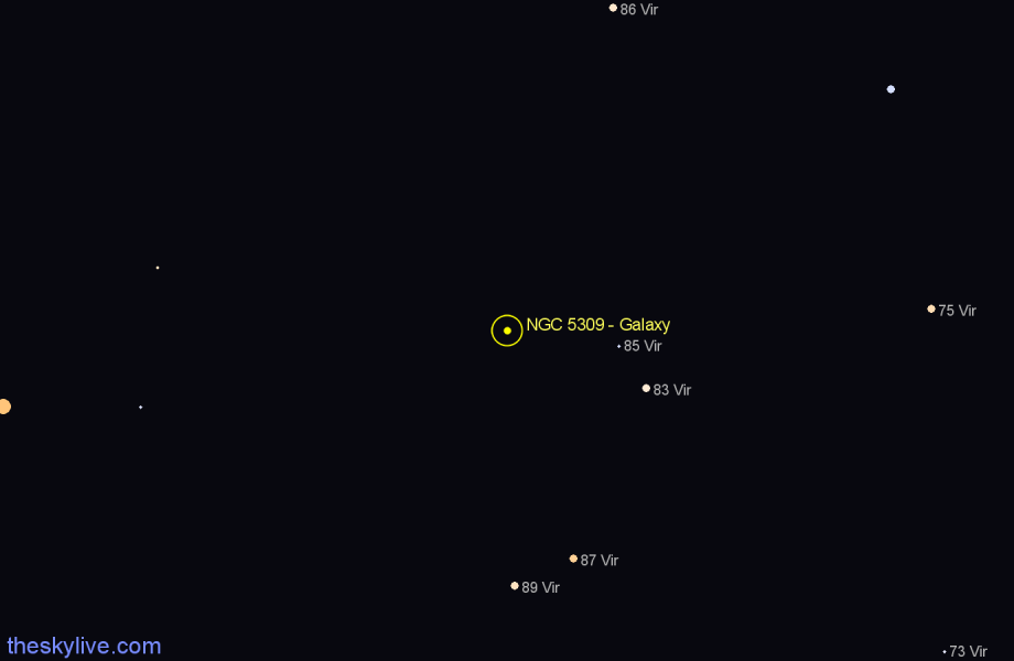 Finder chart NGC 5309 - Galaxy in Virgo star