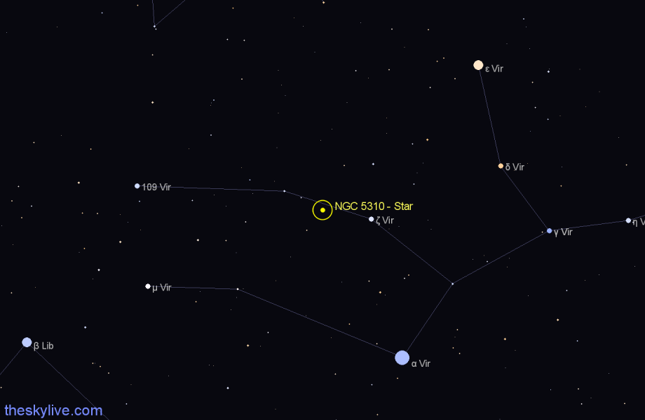 Finder chart NGC 5310 - Star in Virgo star