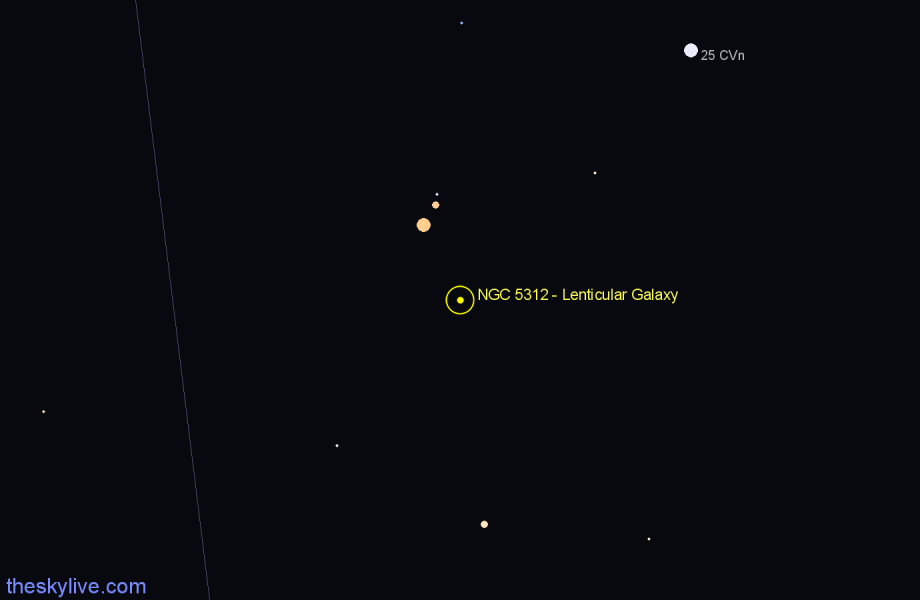 Finder chart NGC 5312 - Lenticular Galaxy in Canes Venatici star