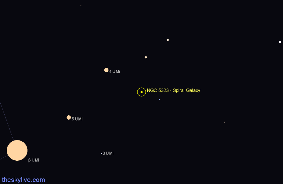 Finder chart NGC 5323 - Spiral Galaxy in Ursa Minor star