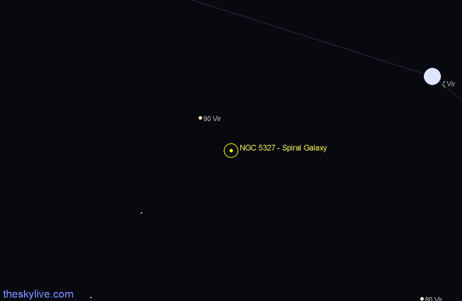 Finder chart NGC 5327 - Spiral Galaxy in Virgo star