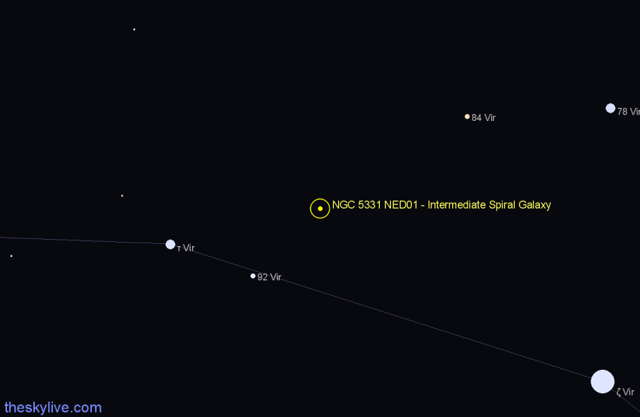 Finder chart NGC 5331 NED01 - Intermediate Spiral Galaxy in Virgo star