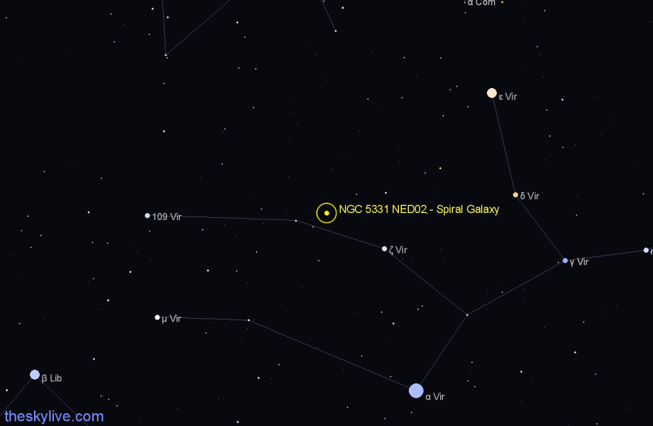 Finder chart NGC 5331 NED02 - Spiral Galaxy in Virgo star