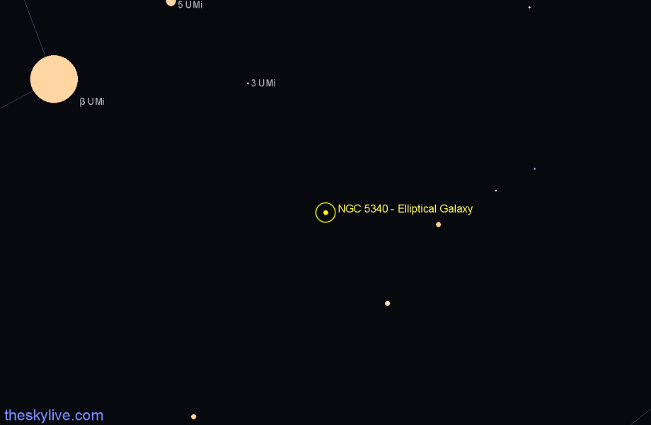 Finder chart NGC 5340 - Elliptical Galaxy in Ursa Minor star