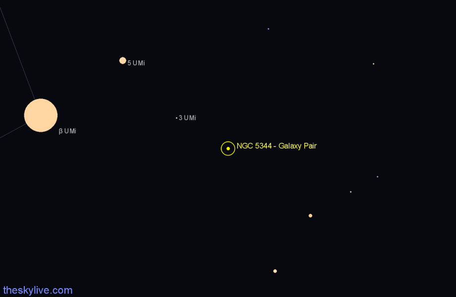 Finder chart NGC 5344 - Galaxy Pair in Ursa Minor star