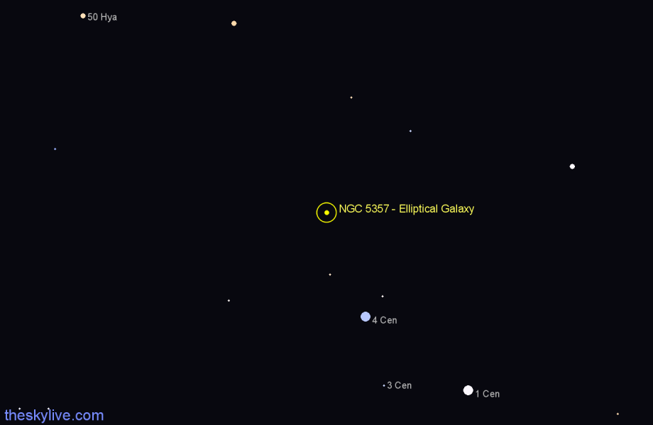 Finder chart NGC 5357 - Elliptical Galaxy in Centaurus star