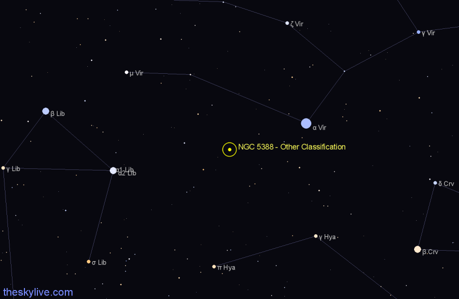 Finder chart NGC 5388 - Other Classification in Virgo star