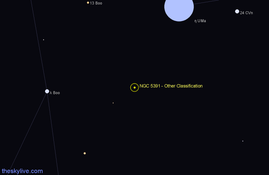 Finder chart NGC 5391 - Other Classification in Canes Venatici star