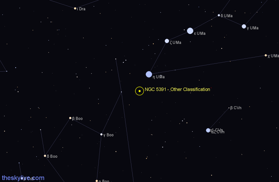 Finder chart NGC 5391 - Other Classification in Canes Venatici star