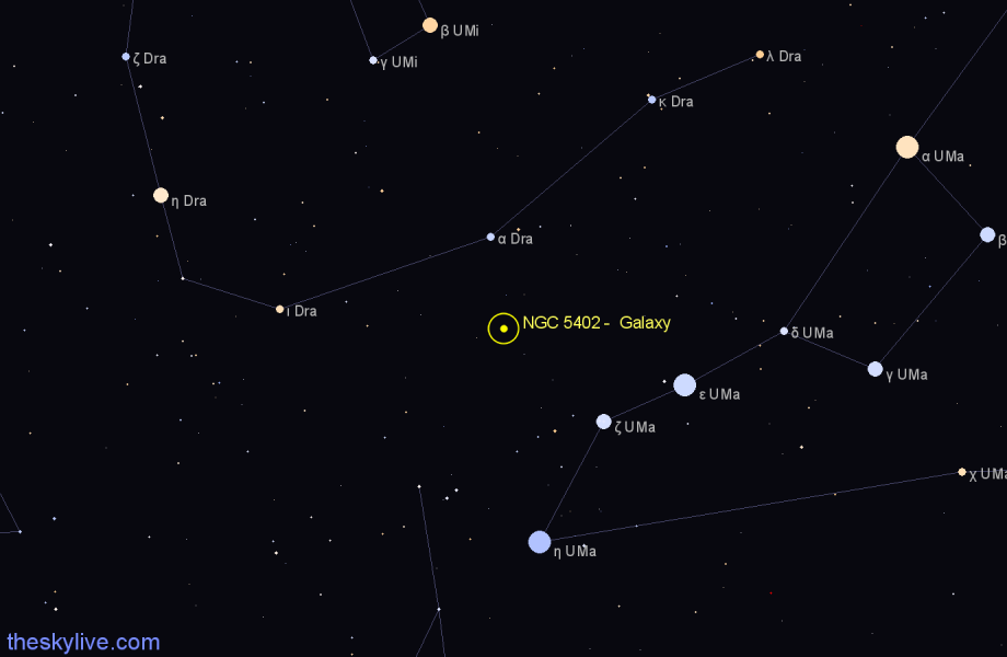 Finder chart NGC 5402 -  Galaxy in Ursa Major star