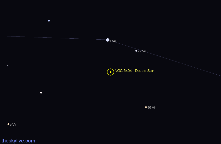 Finder chart NGC 5404 - Double Star in Virgo star