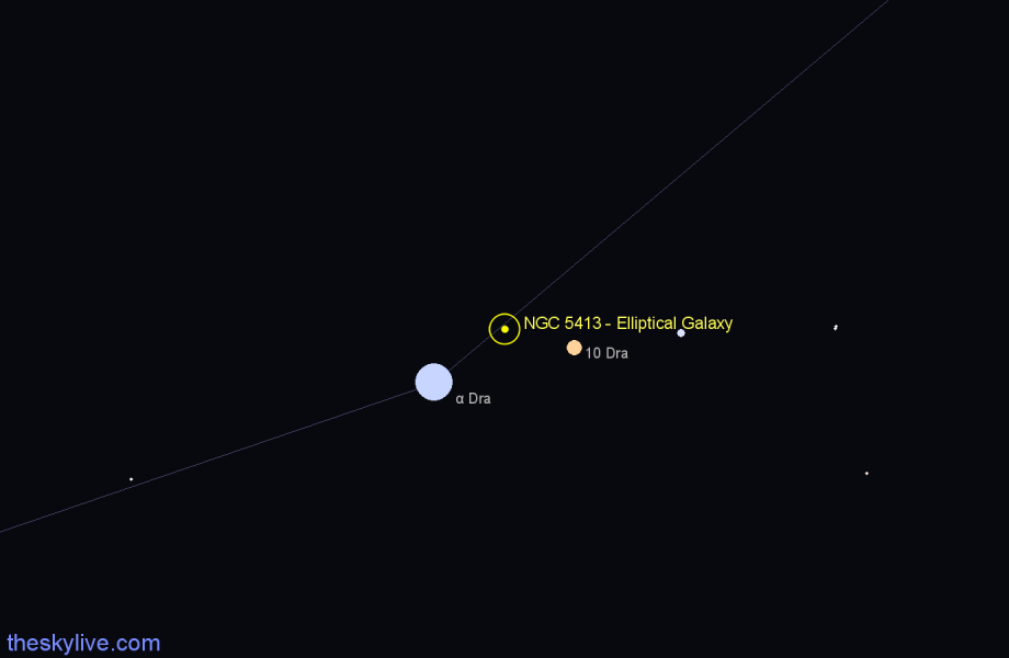 Finder chart NGC 5413 - Elliptical Galaxy in Draco star