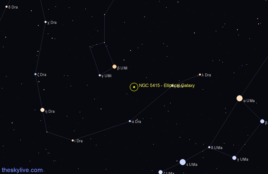 Finder chart NGC 5415 - Elliptical Galaxy in Ursa Minor star
