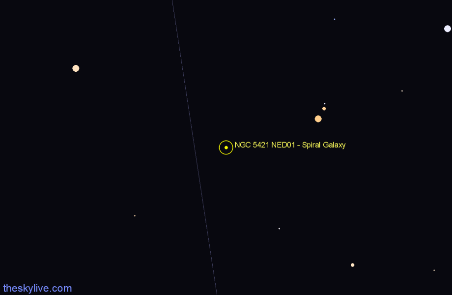 Finder chart NGC 5421 NED01 - Spiral Galaxy in Canes Venatici star