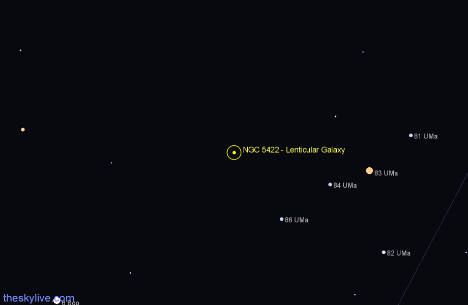 Finder chart NGC 5422 - Lenticular Galaxy in Ursa Major star