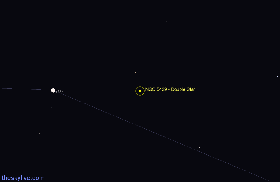 Finder chart NGC 5429 - Double Star in Virgo star