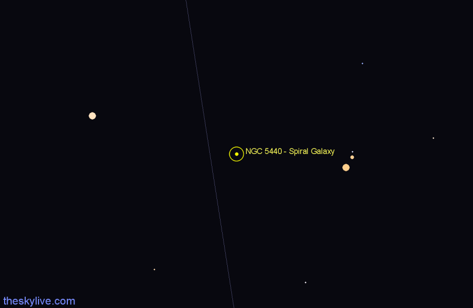 Finder chart NGC 5440 - Spiral Galaxy in Canes Venatici star