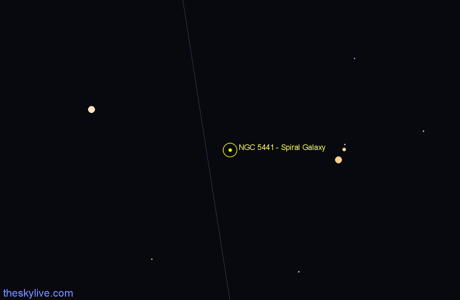 Finder chart NGC 5441 - Spiral Galaxy in Canes Venatici star