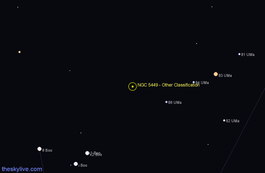 Finder chart NGC 5449 - Other Classification in Ursa Major star