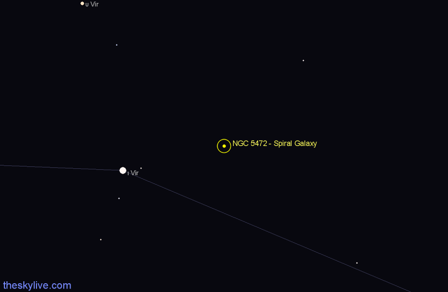 Finder chart NGC 5472 - Spiral Galaxy in Virgo star