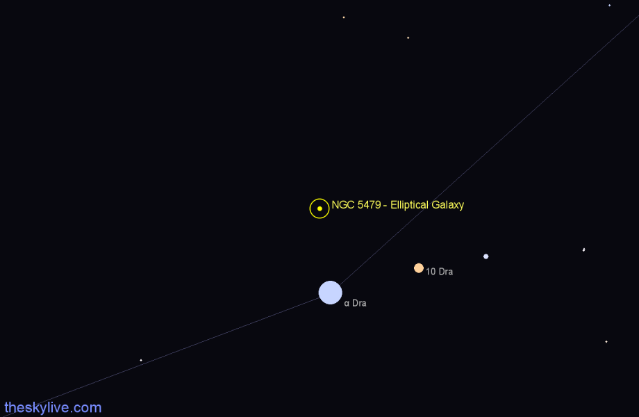 Finder chart NGC 5479 - Elliptical Galaxy in Ursa Minor star