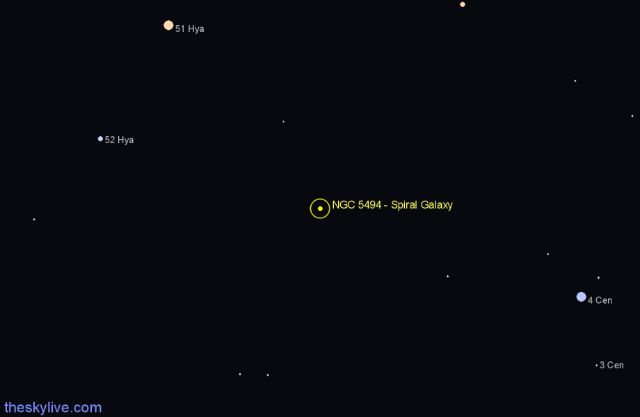 Finder chart NGC 5494 - Spiral Galaxy in Centaurus star