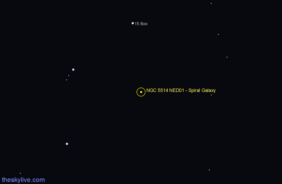 Finder chart NGC 5514 NED01 - Spiral Galaxy in Boötes star