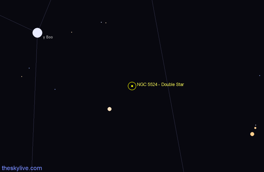 Finder chart NGC 5524 - Double Star in Boötes star