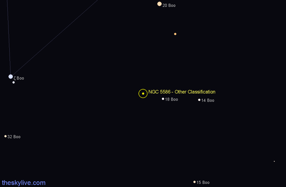 Finder chart NGC 5586 - Other Classification in Boötes star