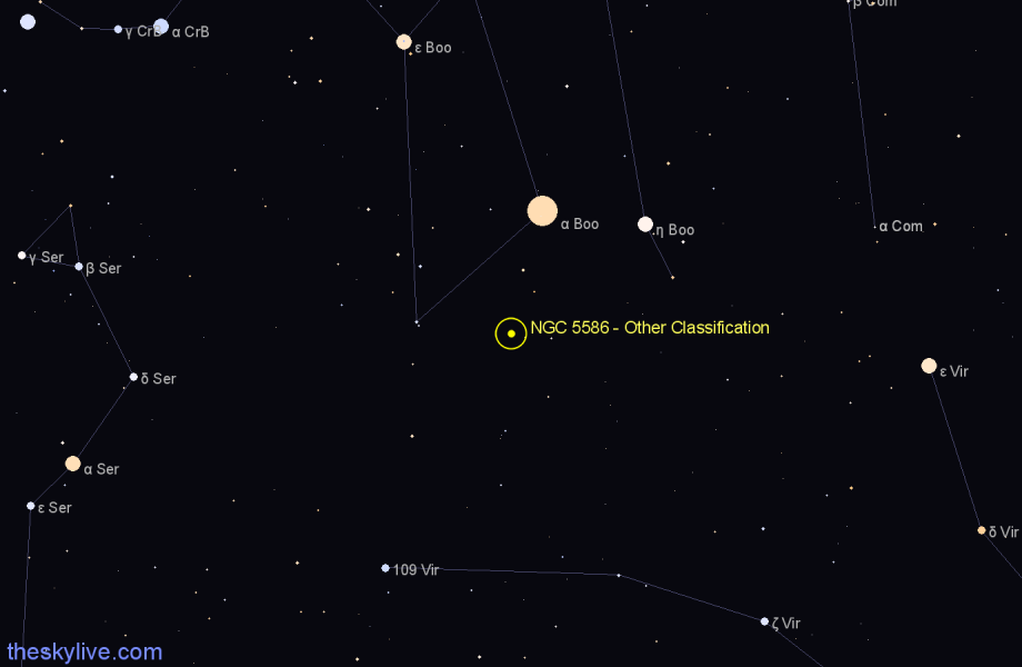 Finder chart NGC 5586 - Other Classification in Boötes star