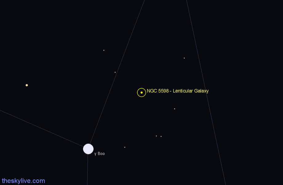 Finder chart NGC 5598 - Lenticular Galaxy in Boötes star