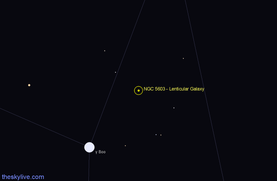 Finder chart NGC 5603 - Lenticular Galaxy in Boötes star