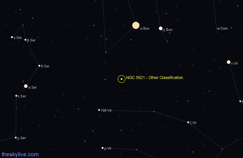 Finder chart NGC 5621 - Other Classification in Boötes star