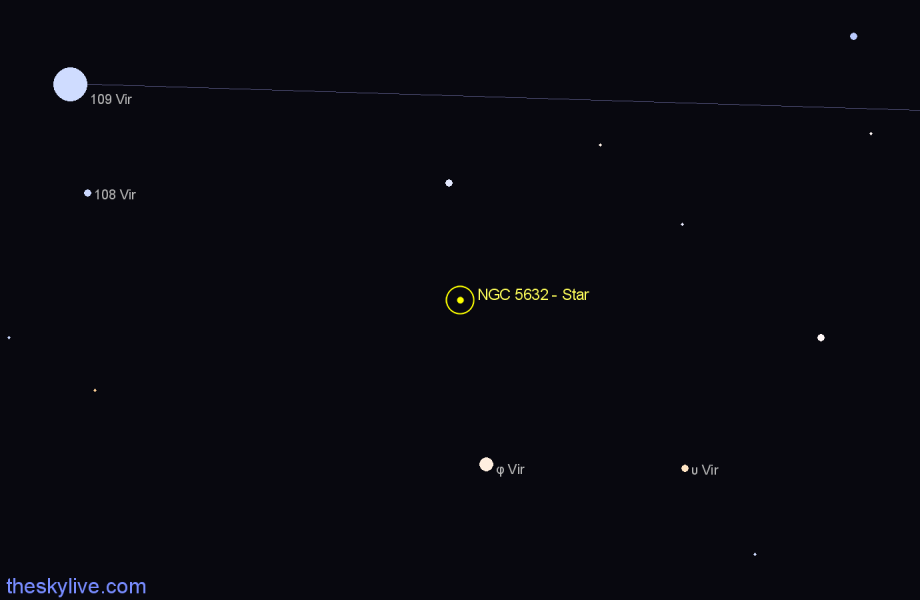 Finder chart NGC 5632 - Star in Virgo star