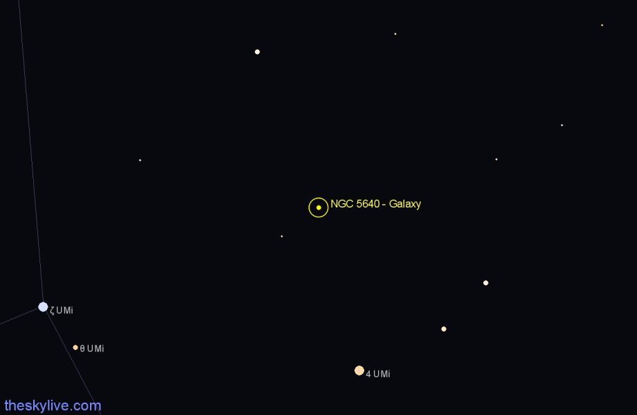 Finder chart NGC 5640 - Galaxy in Camelopardalis star