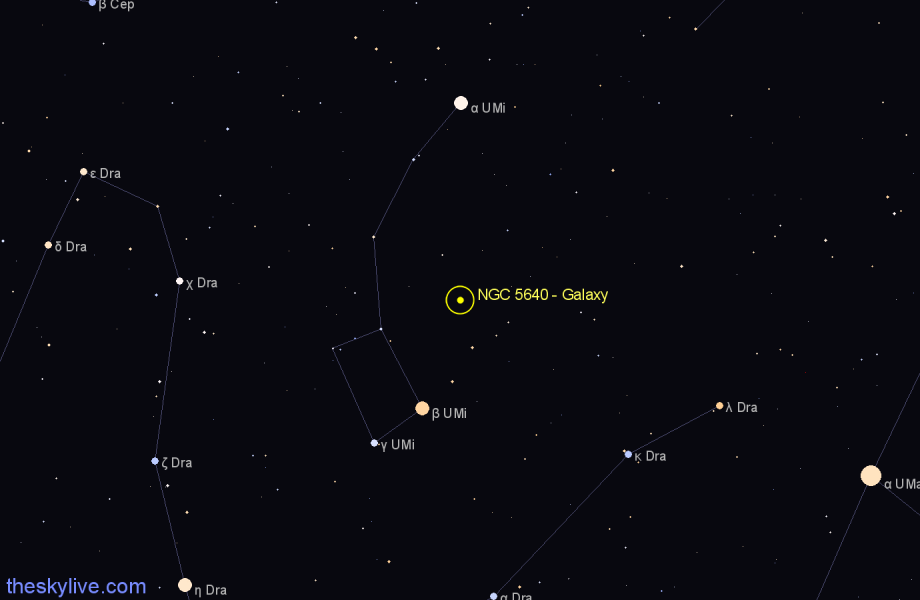 Finder chart NGC 5640 - Galaxy in Camelopardalis star