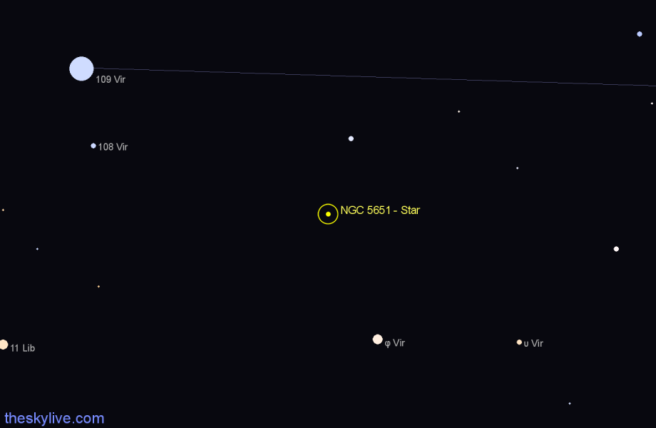 Finder chart NGC 5651 - Star in Virgo star