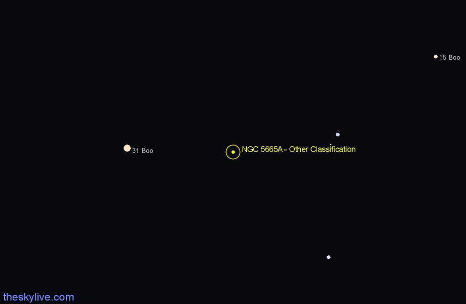 Finder chart NGC 5665A - Other Classification in Boötes star