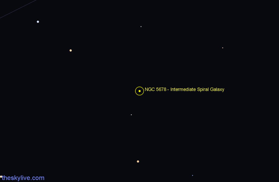 Finder chart NGC 5678 - Intermediate Spiral Galaxy in Draco star