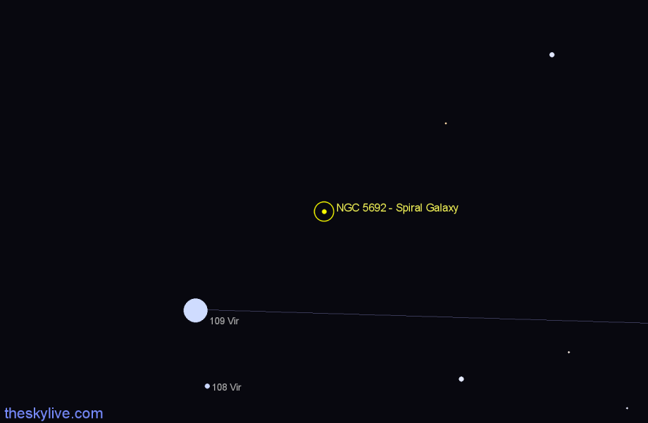 Finder chart NGC 5692 - Spiral Galaxy in Virgo star