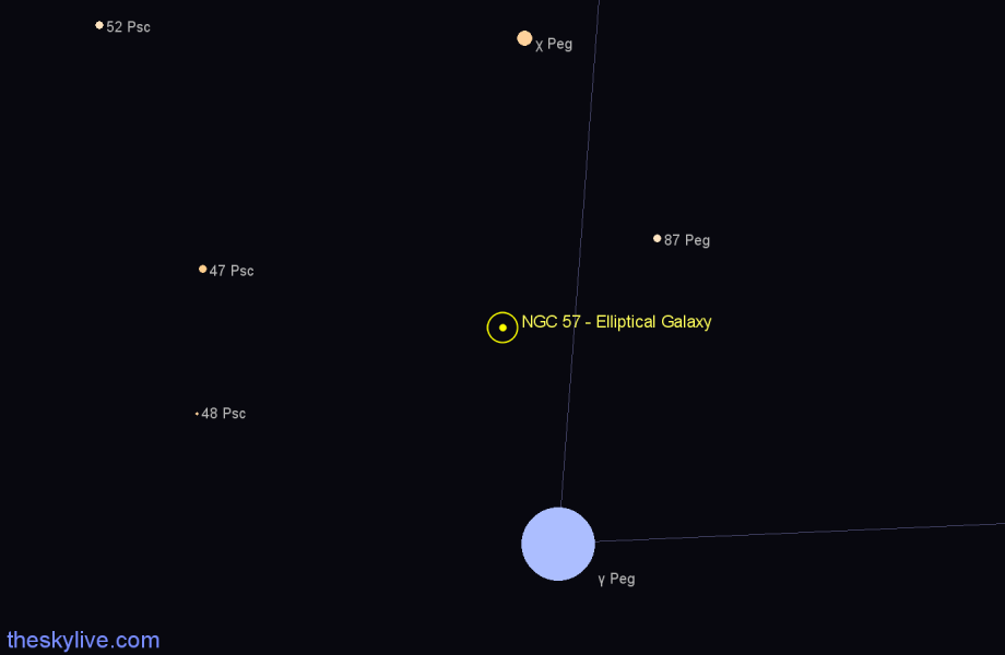 Finder chart NGC 57 - Elliptical Galaxy in Pisces star