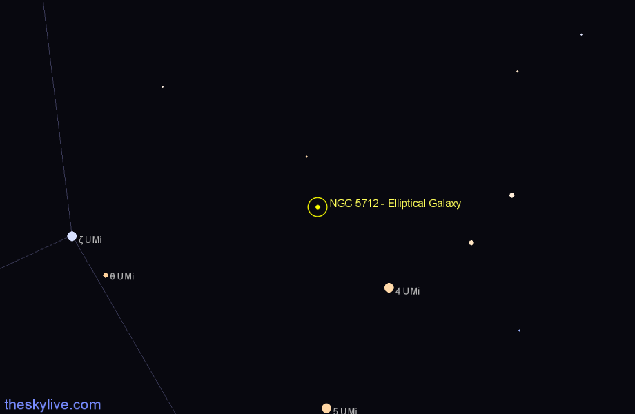Finder chart NGC 5712 - Elliptical Galaxy in Ursa Minor star