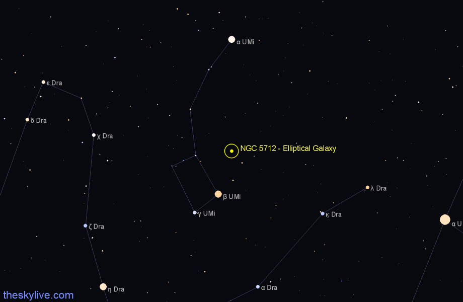 Finder chart NGC 5712 - Elliptical Galaxy in Ursa Minor star