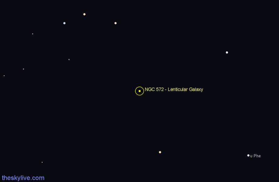 Finder chart NGC 572 - Lenticular Galaxy in Sculptor star